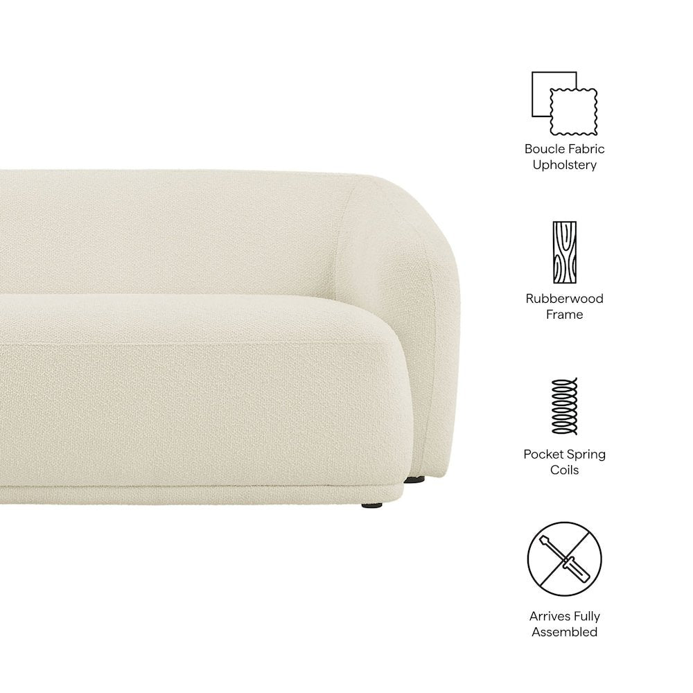 Monica 88 Inch Boucle Fabric Sofa