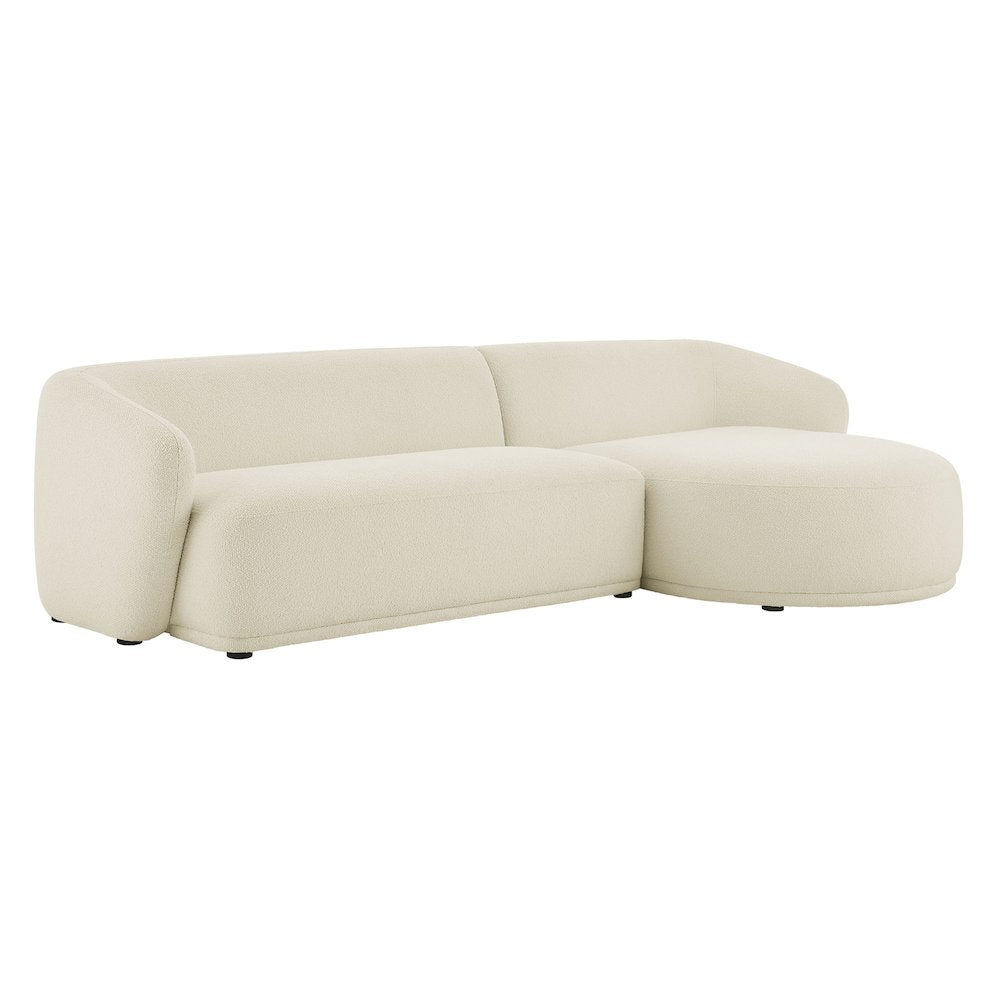 Monica 2 Piece Right Facing Boucle Fabric Modular Sofa with Chaise