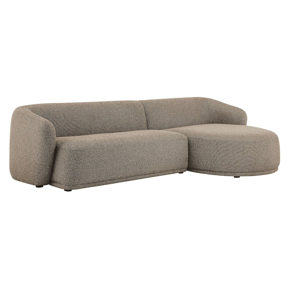 Monica 2 Piece Right Facing Boucle Fabric Modular Sofa with Chaise