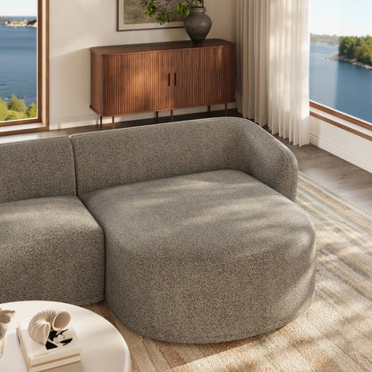 Monica 2 Piece Right Facing Boucle Fabric Modular Sofa with Chaise