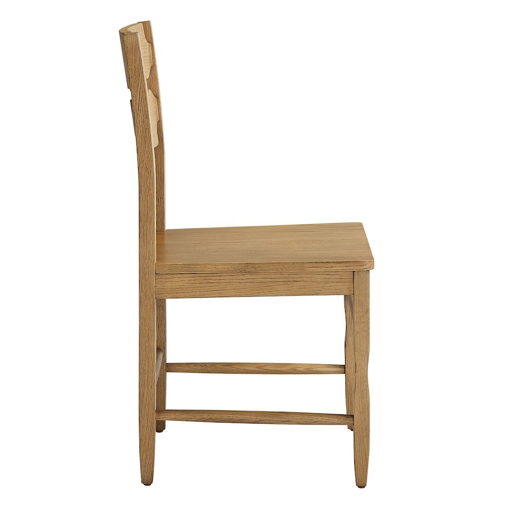 Jax Oak Wood Dining Chair With Wavy Razor Back
