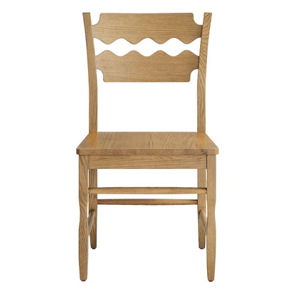 Jax Oak Wood Dining Chair With Wavy Razor Back