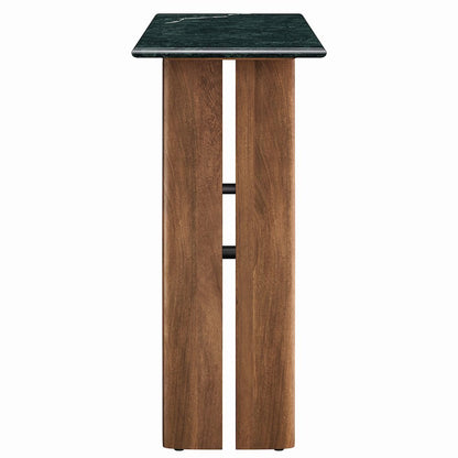 Amistad 46 Inch Marble Console Table - Walnut Green Marble