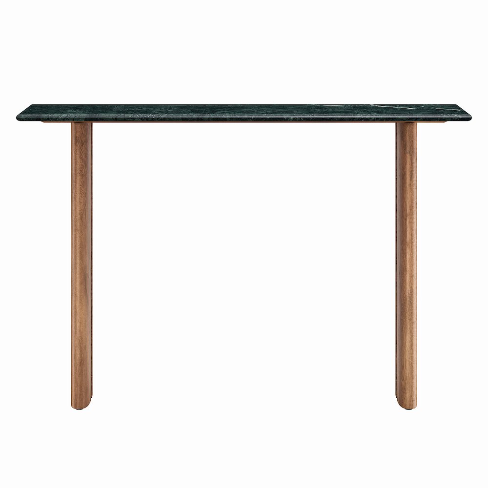 Amistad 46 Inch Marble Console Table - Walnut Green Marble