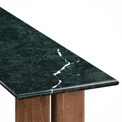 Amistad 46 Inch Marble Console Table - Walnut Green Marble