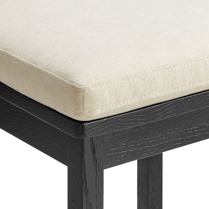 Jax Oak Wood Counter Stool With Wavy Razor Back and Cushion