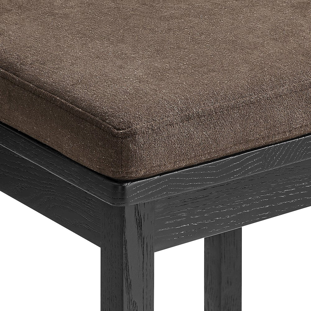 Jax Oak Wood Bar Stool With Wavy Razor Back and Cushion