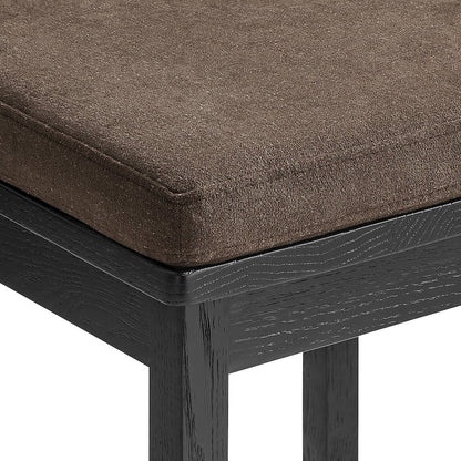 Jax Oak Wood Bar Stool With Wavy Razor Back and Cushion