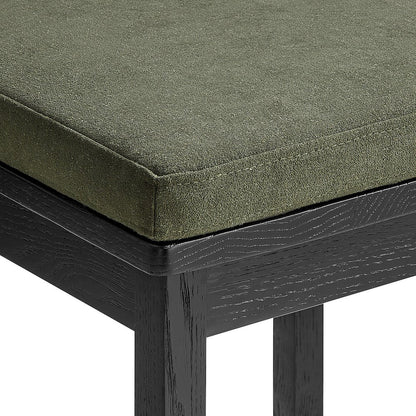 Jax Oak Wood Bar Stool With Wavy Razor Back and Cushion