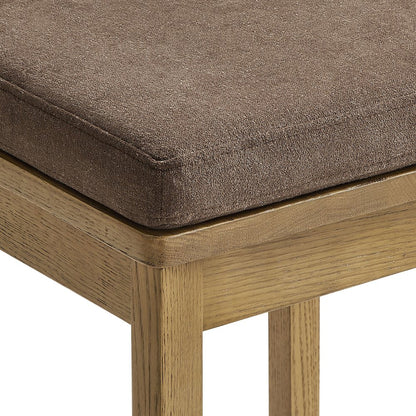 Jax Oak Wood Bar Stool With Wavy Razor Back and Cushion