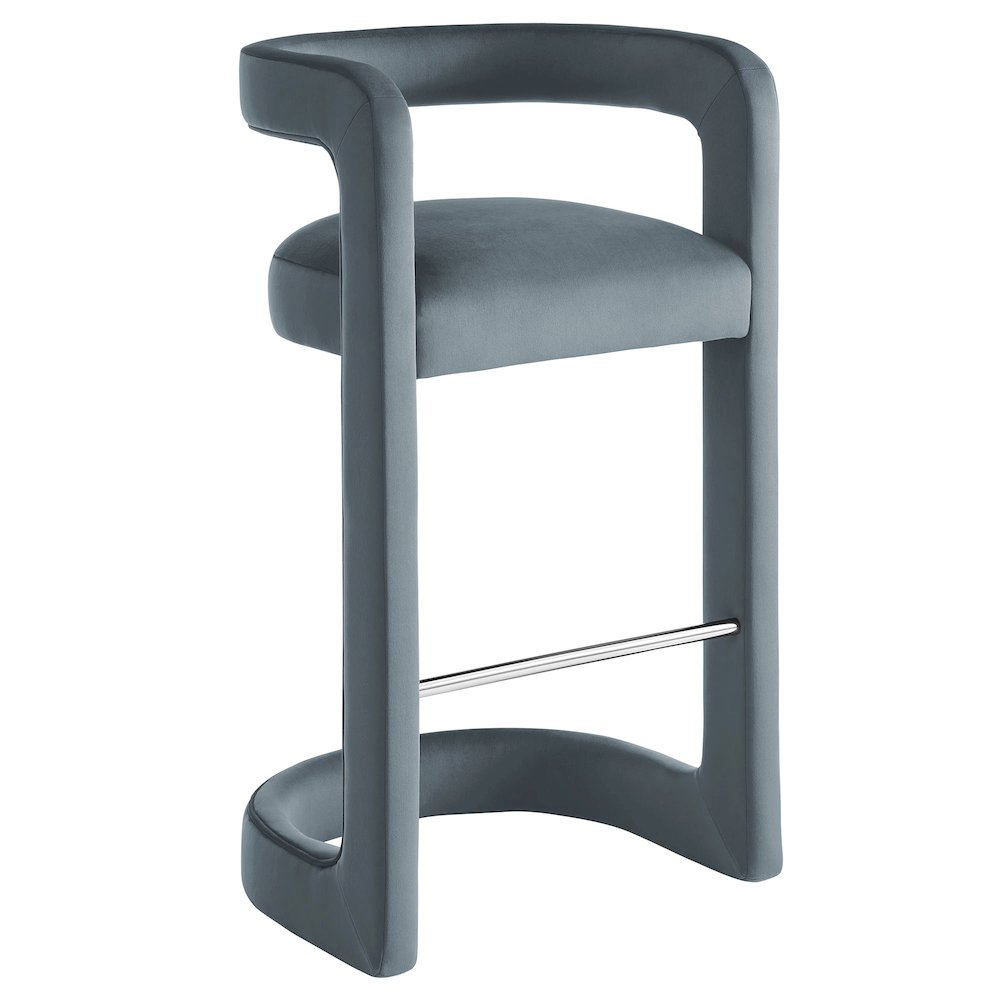 Winslow Performance Velvet Bar Stool Set of 2 - Cadet Blue