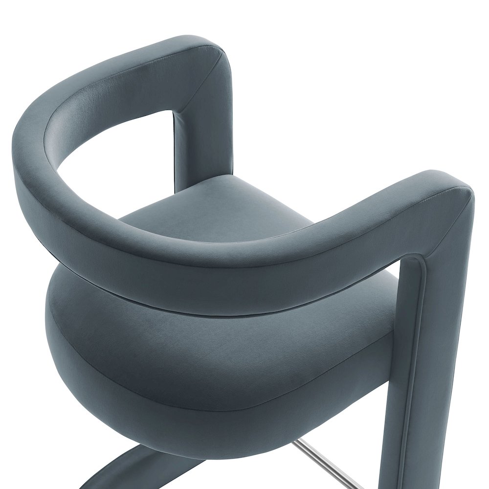 Winslow Performance Velvet Bar Stool Set of 2 - Cadet Blue