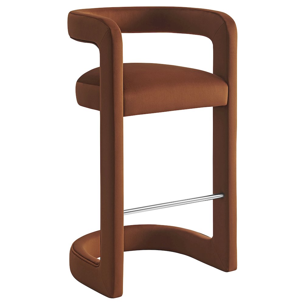 Winslow Performance Velvet Bar Stool Set of 2 - Rust