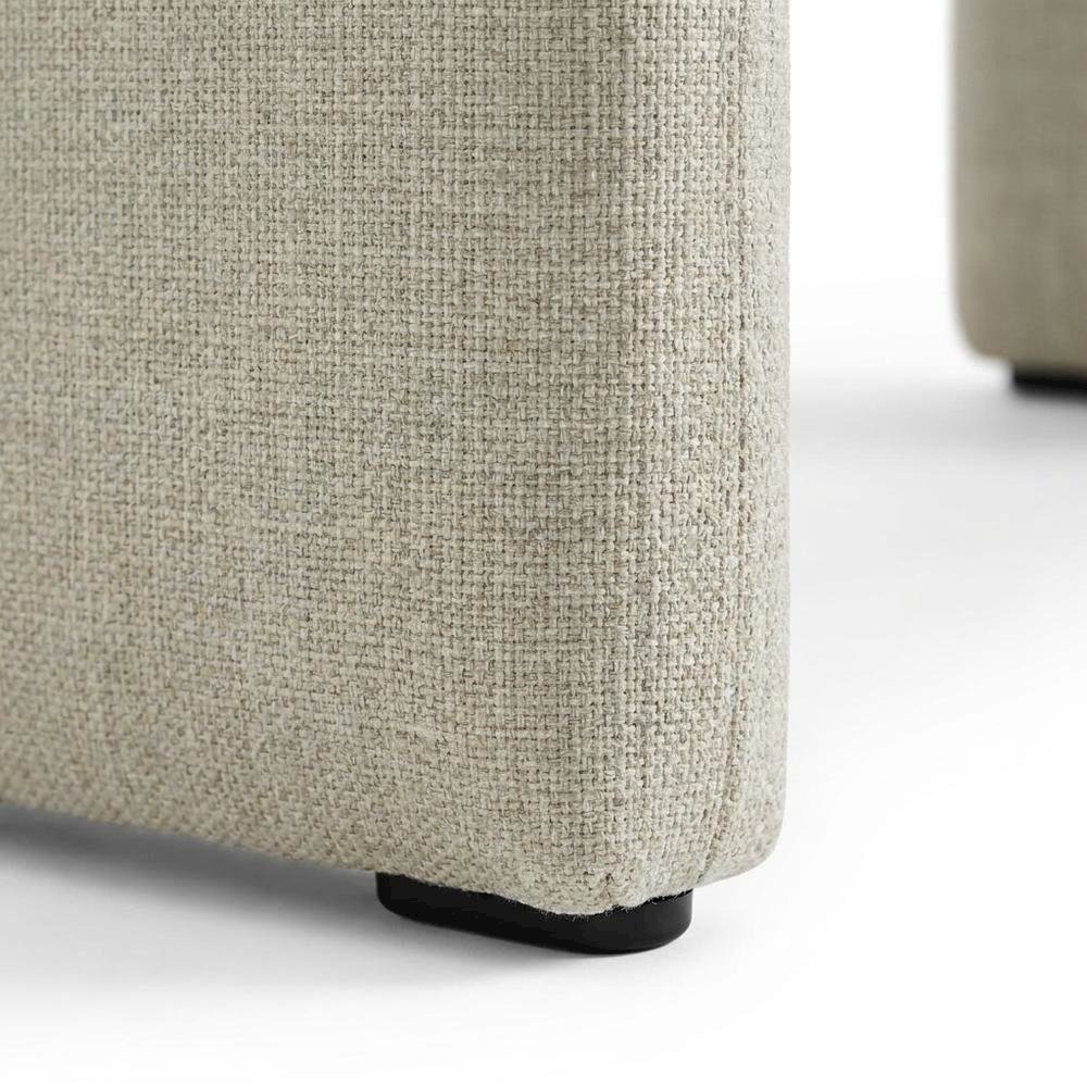 Fabric-Upholstered Dining Chair with Arms and Thick Cushion for Kitchen, Linen