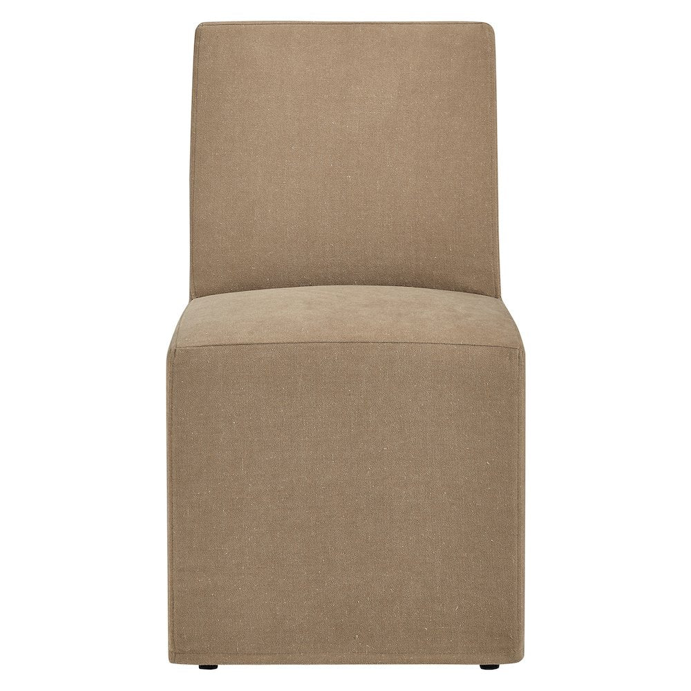Tessera Upholstered Linen-Blend Slipcovered Dining Chair