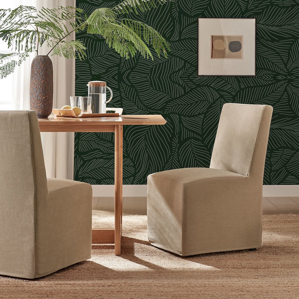 Tessera Upholstered Linen-Blend Slipcovered Dining Chair