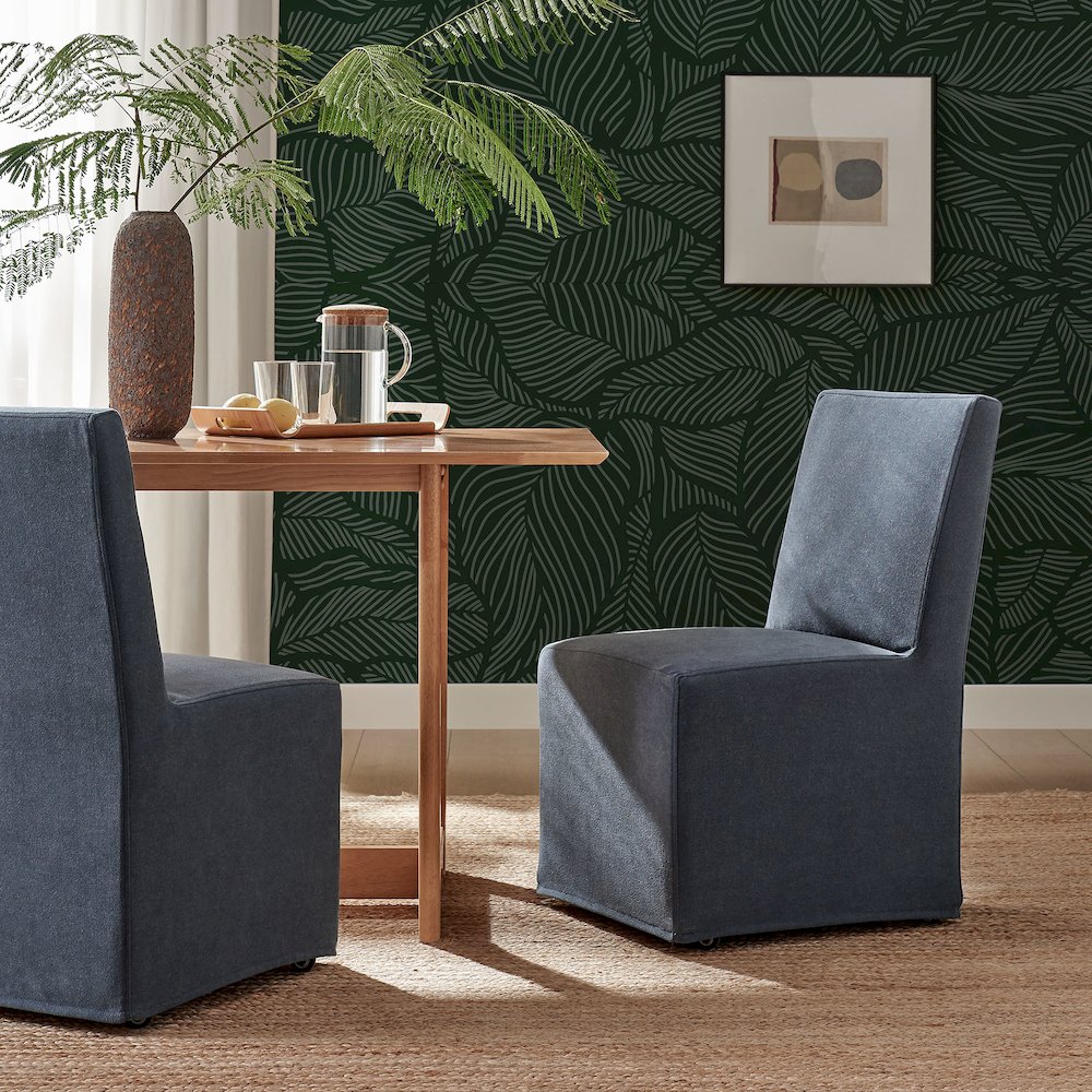 Tessera Upholstered Linen-Blend Slipcovered Dining Chair