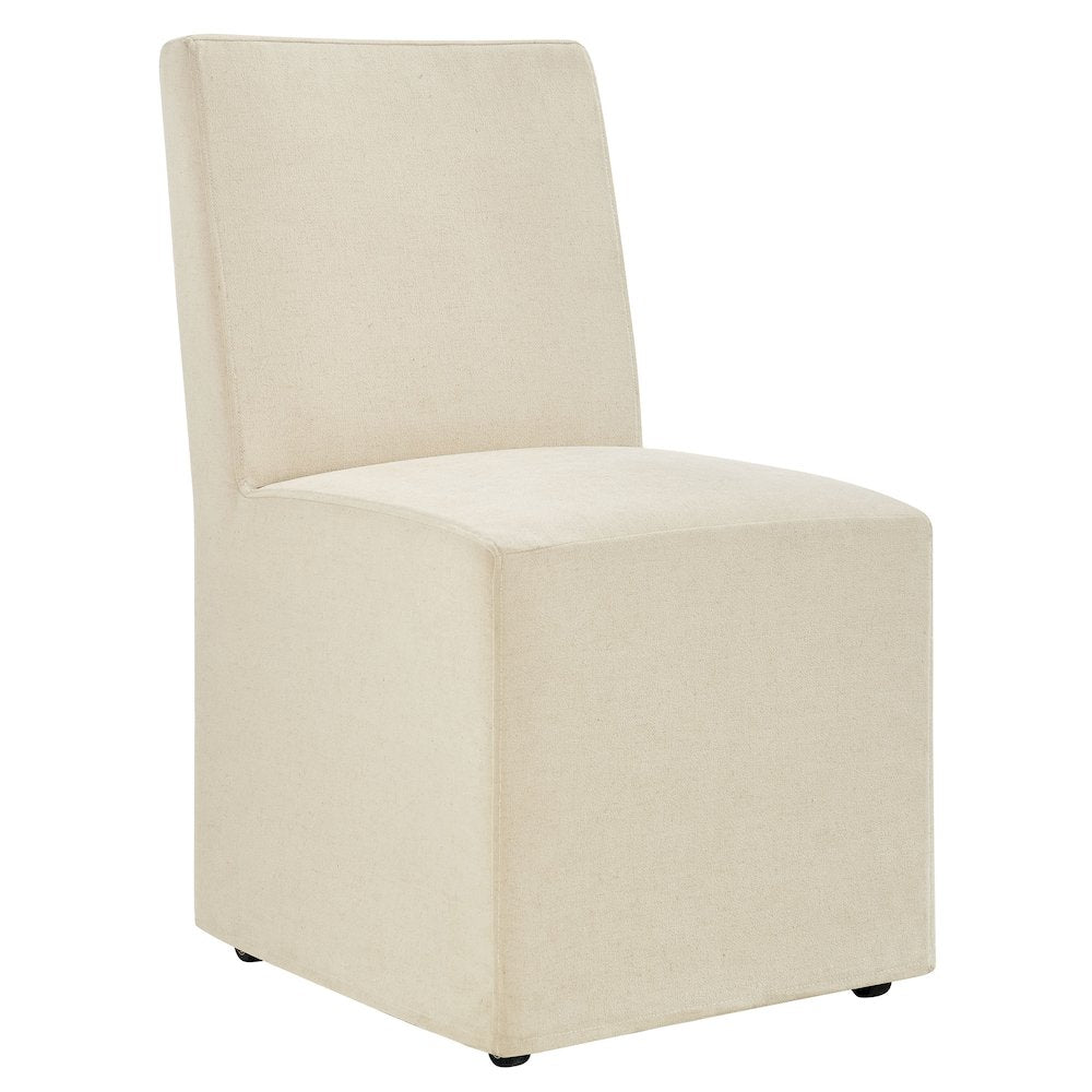 Tessera Upholstered Linen-Blend Slipcovered Dining Chair