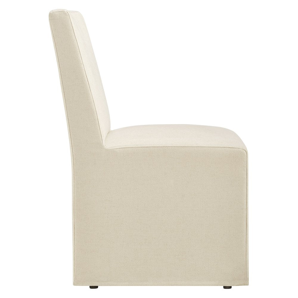 Tessera Upholstered Linen-Blend Slipcovered Dining Chair