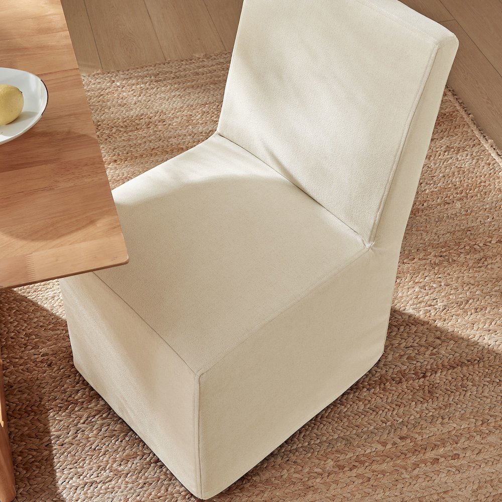 Tessera Upholstered Linen-Blend Slipcovered Dining Chair