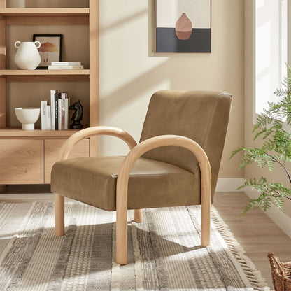 Lunet Faux Leather Upholstered Accent Chair