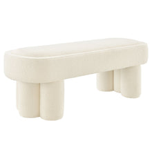 Mossi 52-Inch Oval Boucle Fabric Bench