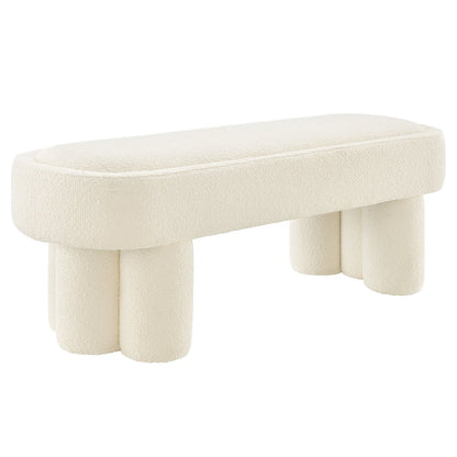 Mossi 52-Inch Oval Boucle Fabric Bench