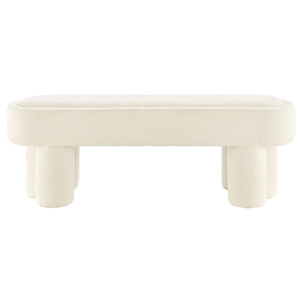 Mossi 52-Inch Oval Boucle Fabric Bench