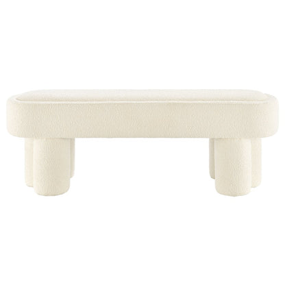 Mossi 52-Inch Oval Boucle Fabric Bench