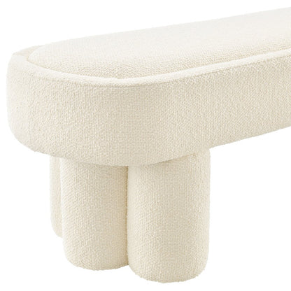 Mossi 52-Inch Oval Boucle Fabric Bench