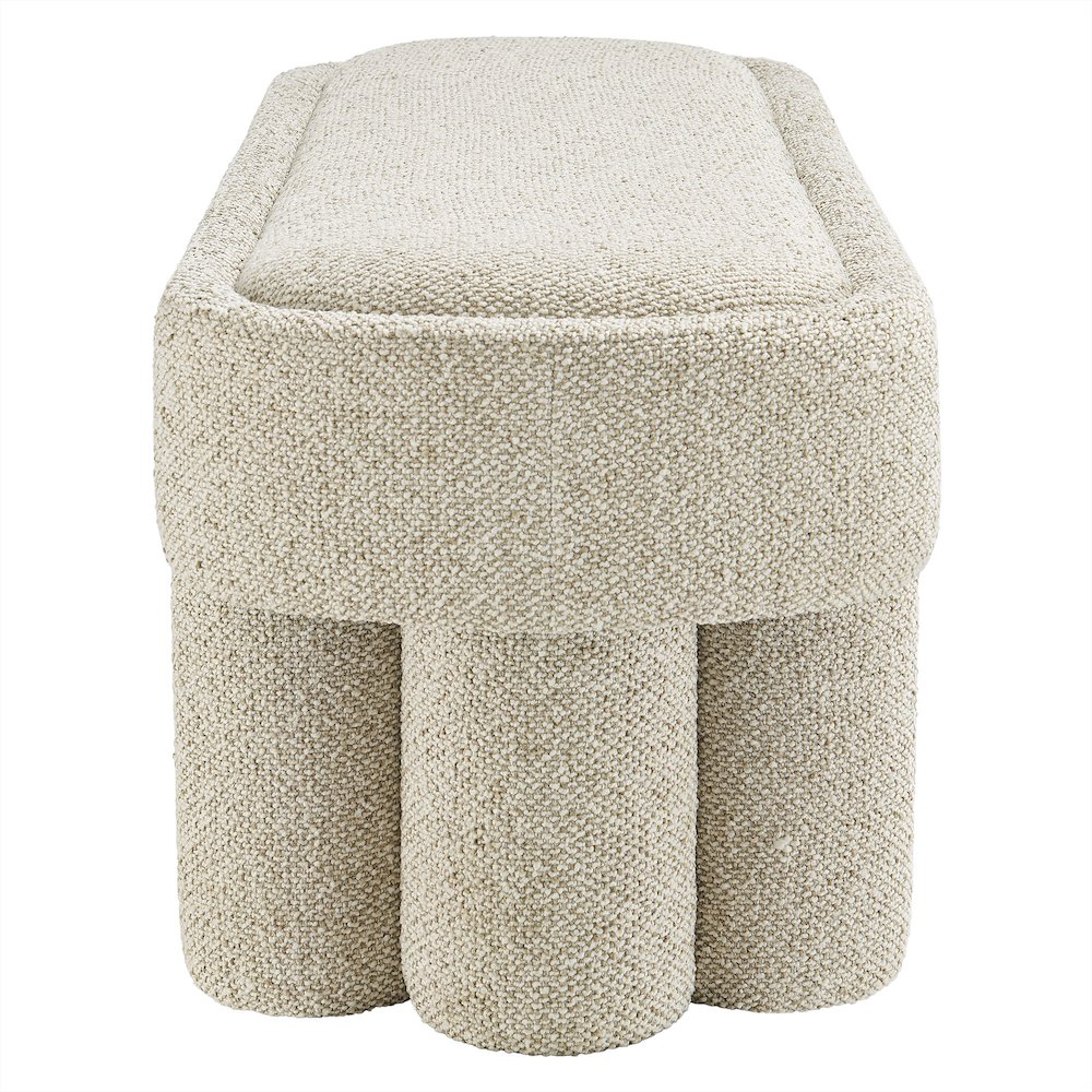 Mossi 52-Inch Oval Boucle Fabric Bench