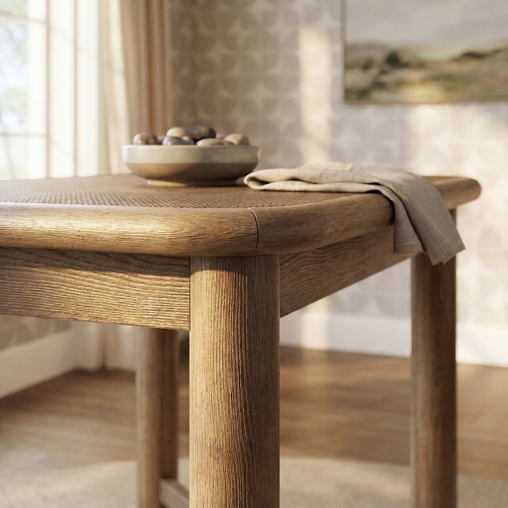 Alvia Rectangular 60" Oak Wood Bar Table - Weathered Oak