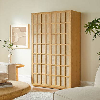 Aiko 64 Inch Tall Japandi Storage Cabinet