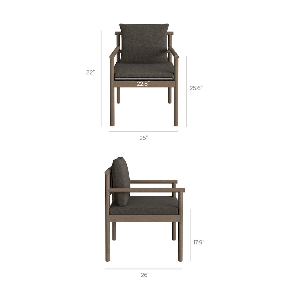 Eleni Outdoor Patio Teak Wood Rope Dining Chair