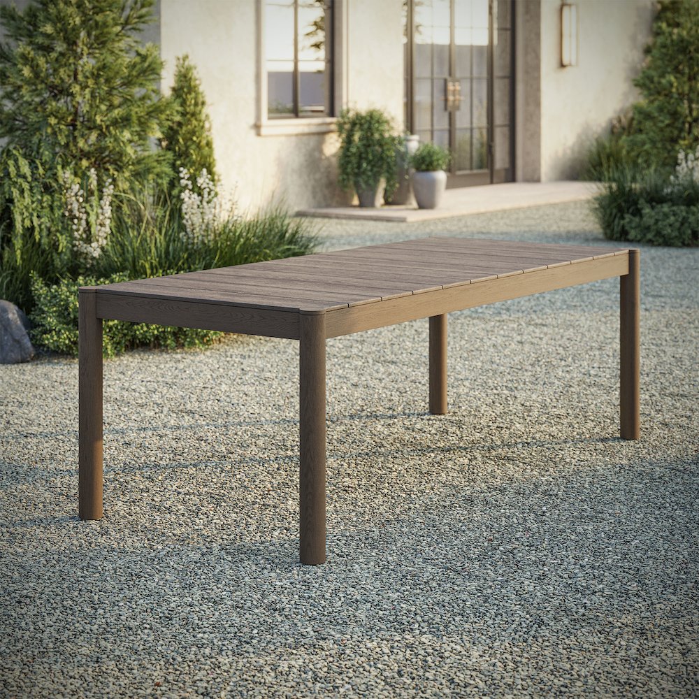 Eleni 89-Inch Outdoor Patio Teak Wood Dining Table
