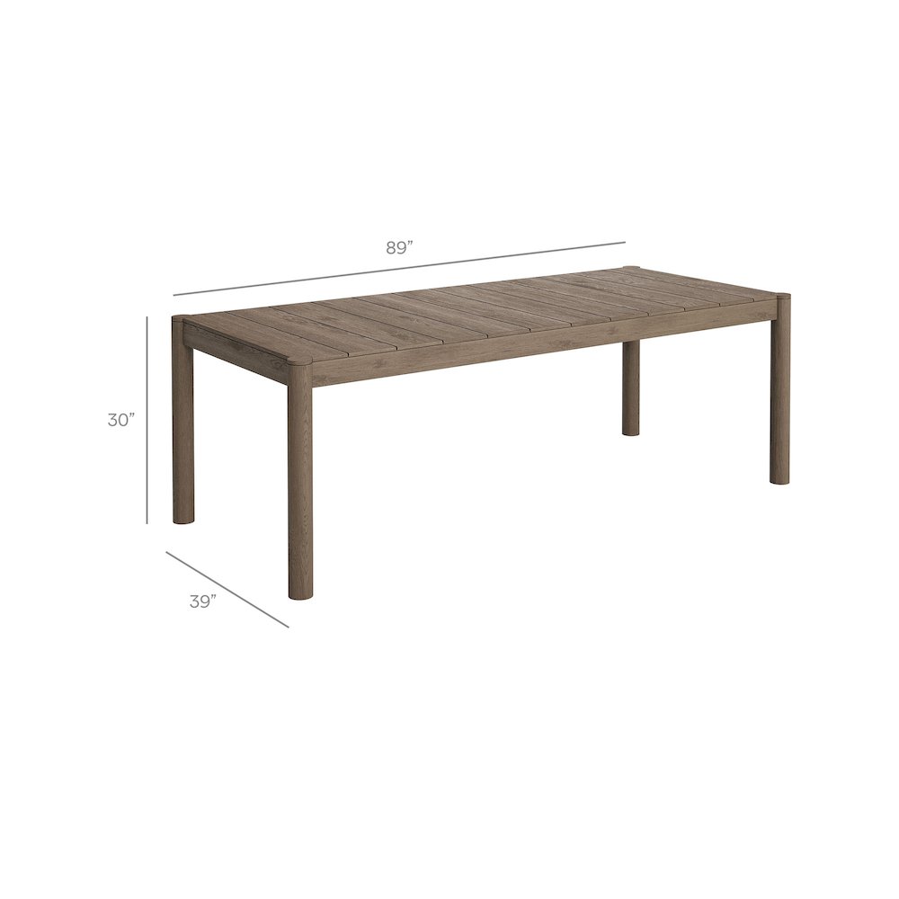 Eleni 89-Inch Outdoor Patio Teak Wood Dining Table