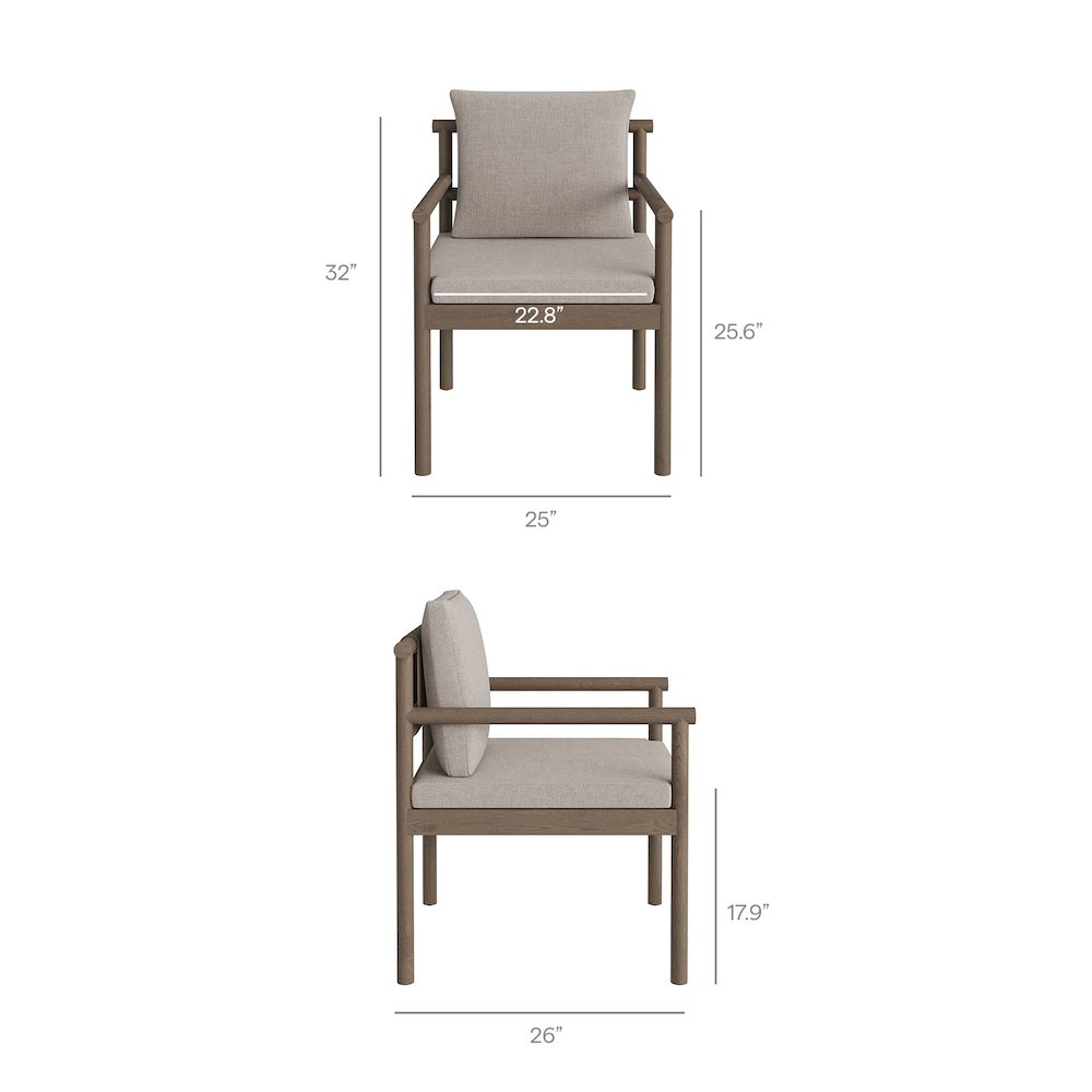 Eleni 7 Piece Outdoor Patio Teak Wood Dining Set