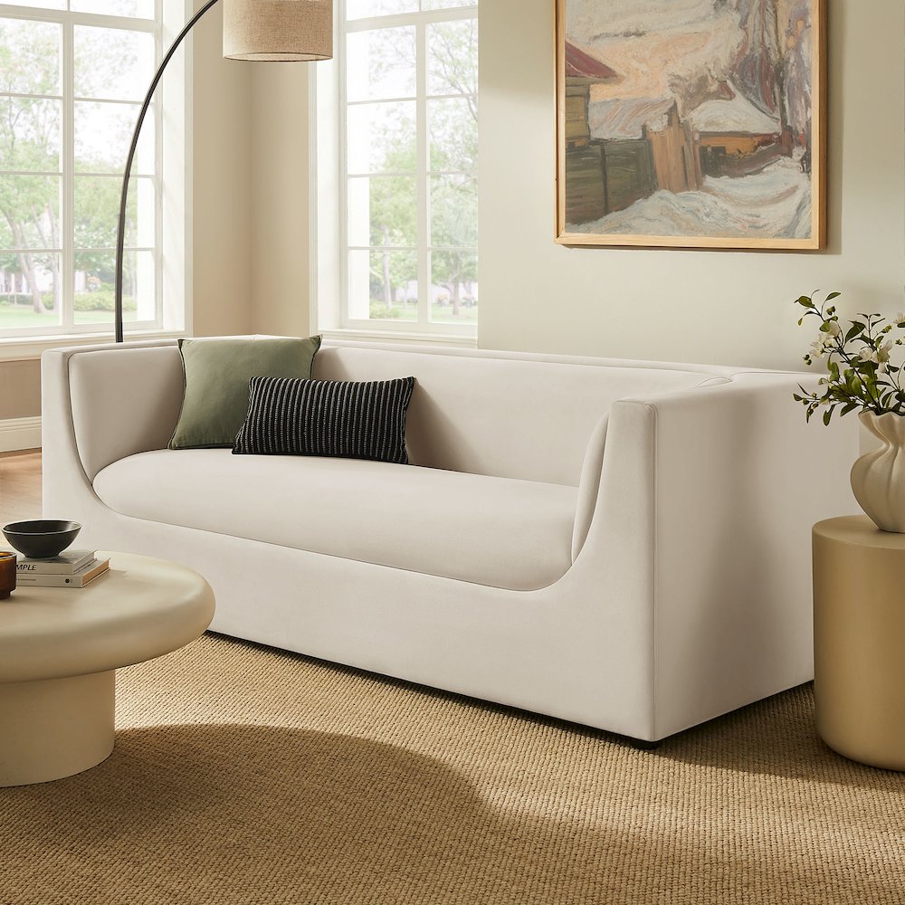 Hilda 86" Curved Back Performance Velvet Sofa