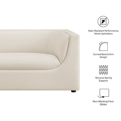 Hilda 86" Curved Back Performance Velvet Sofa