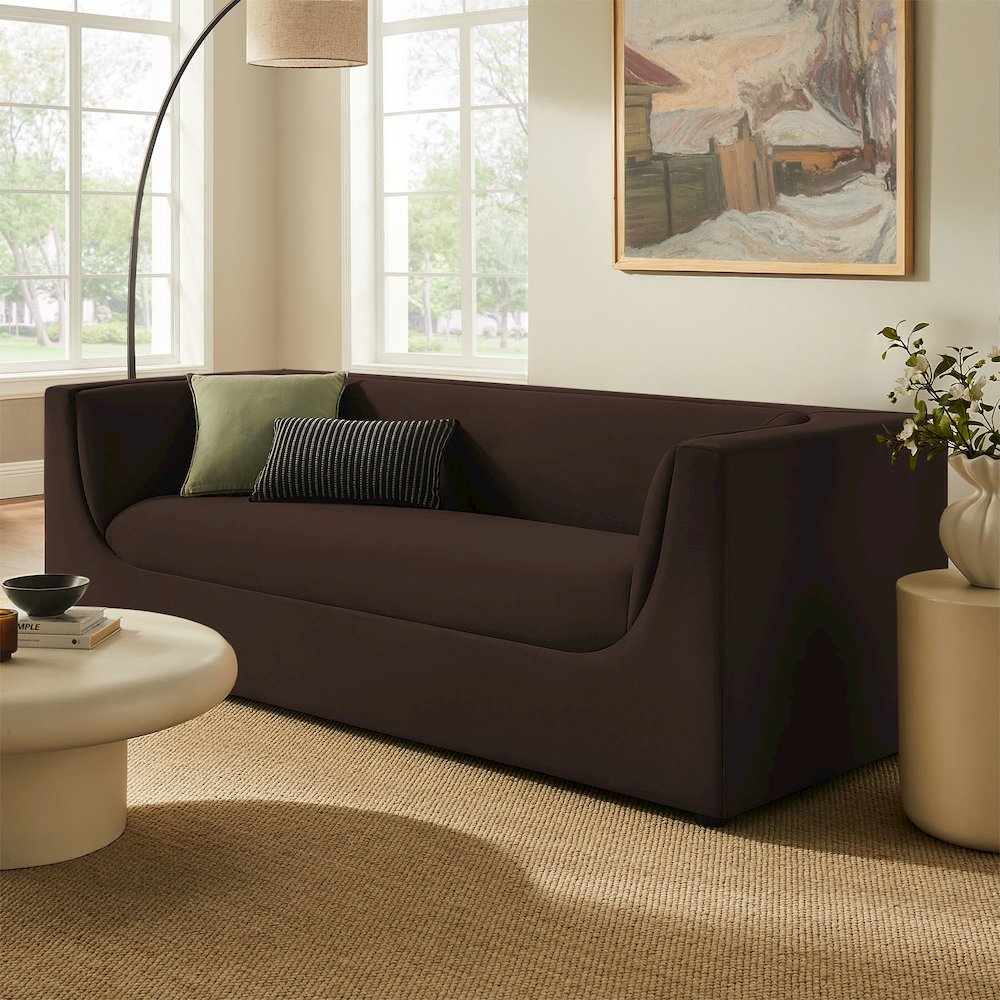 Hilda 86" Curved Back Performance Velvet Sofa