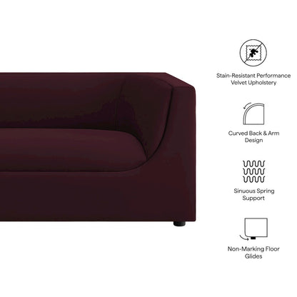 Hilda 86" Curved Back Performance Velvet Sofa