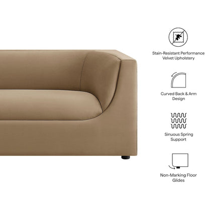 Hilda 86" Curved Back Performance Velvet Sofa
