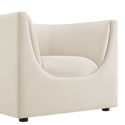 Hilda Curved Back Performance Velvet Armchair