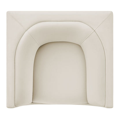 Hilda Curved Back Performance Velvet Armchair
