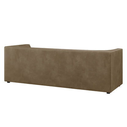 Hilda 86" Curved Back Vegan Leather Sofa