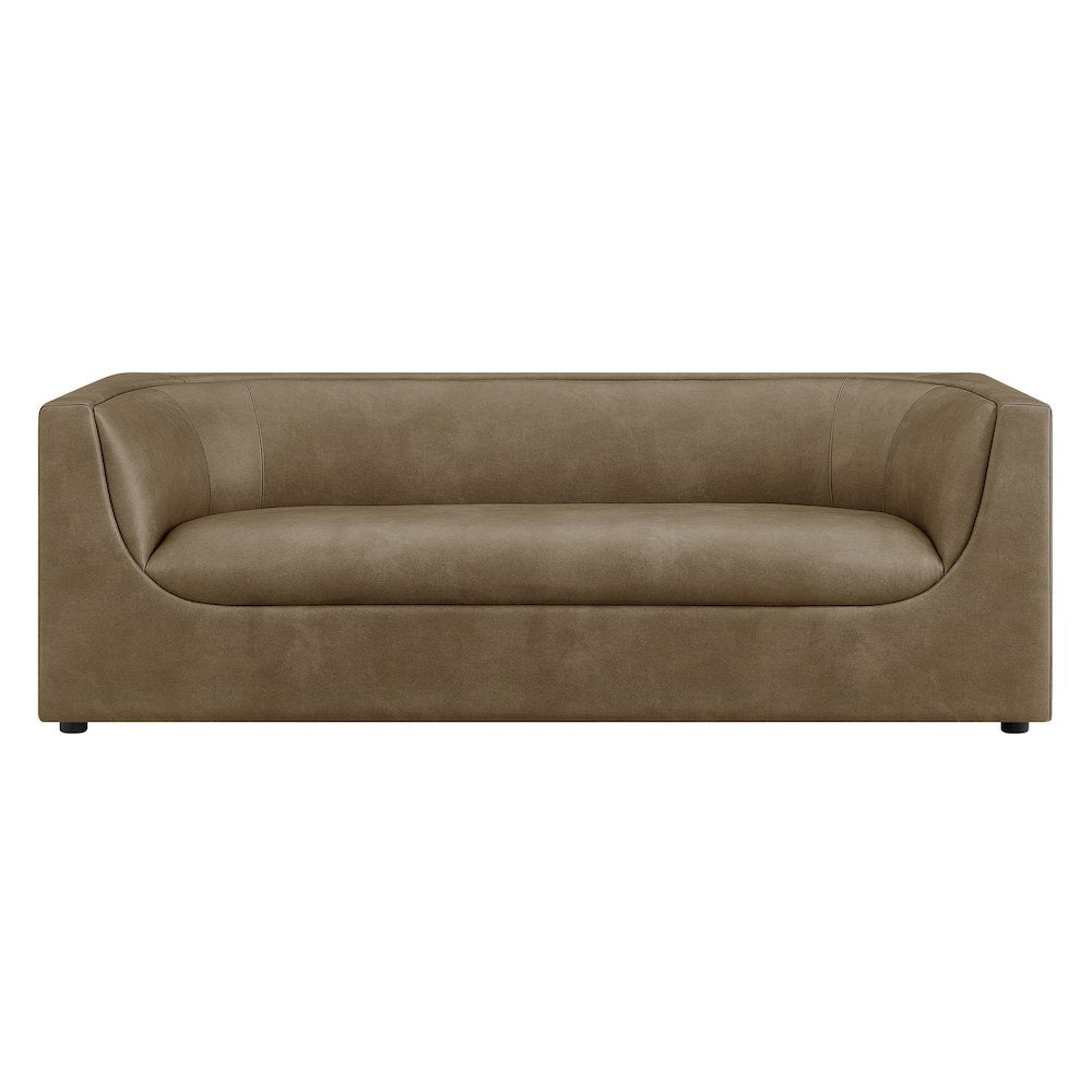 Hilda 86" Curved Back Vegan Leather Sofa