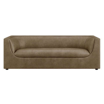 Hilda 86" Curved Back Vegan Leather Sofa