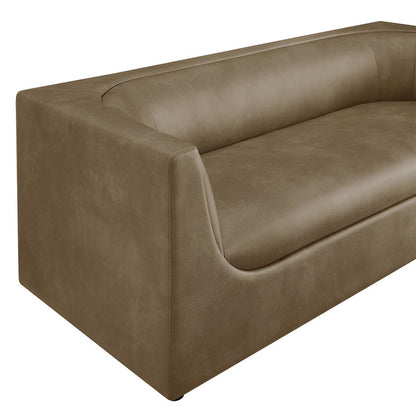 Hilda 86" Curved Back Vegan Leather Sofa