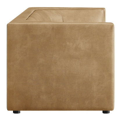 Hilda 86" Curved Back Vegan Leather Sofa