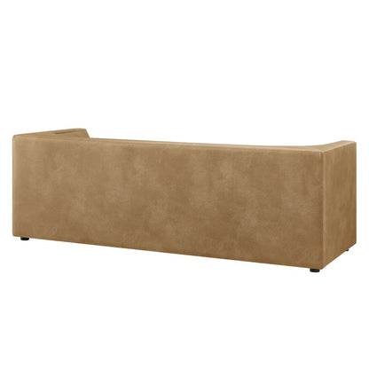 Hilda 86" Curved Back Vegan Leather Sofa